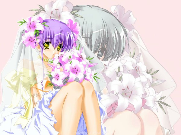 Anime picture 1024x768 with carnelian wedding bride tagme