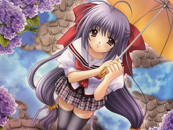 Anime picture 1600x1200 with nishimata aoi thighhighs serafuku tagme