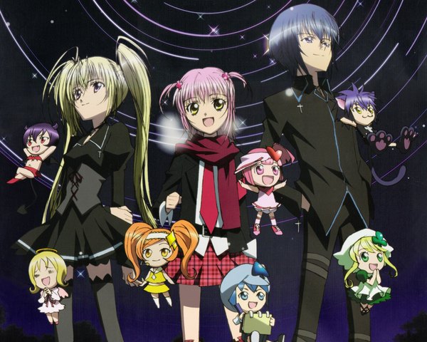 Anime picture 1950x1560 with shugo chara! hinamori amu tsukiyomi ikuto hoshina utau ran (shugo chara!) suu (shugo chara!) miki (shugo chara!) dia (shugo chara!) el (shugo chara!) il (shugo chara!) yoru (shugo chara!) highres