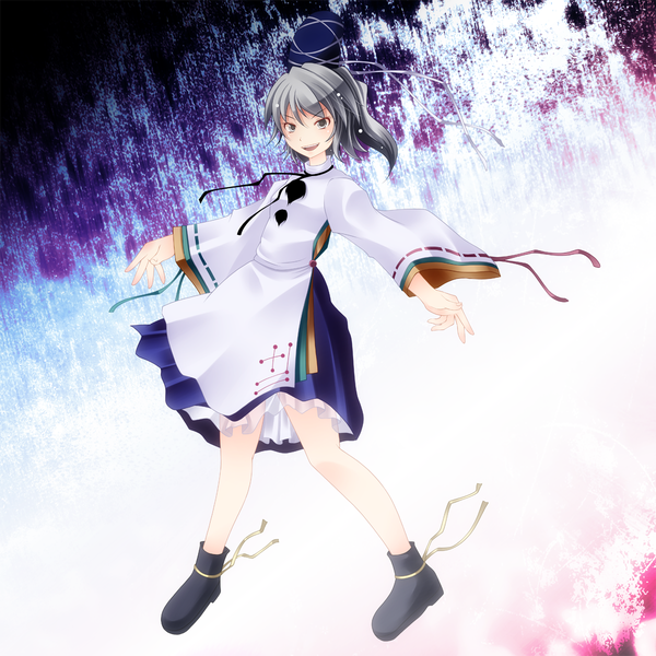 Anime picture 1200x1200 with touhou mononobe no futo s-syogo single short hair black hair black eyes girl