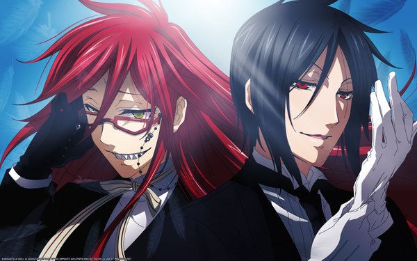Anime picture 1920x1200 with kuroshitsuji a-1 pictures sebastian michaelis grell sutcliff highres wide image vector boy