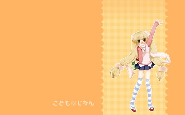 Anime picture 1440x900 with kodomo no jikan wide image orange background tagme
