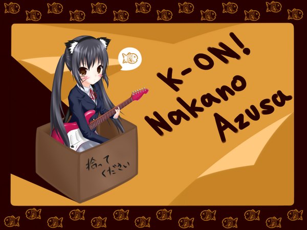 Anime picture 1600x1200 with k-on! kyoto animation nakano azusa cat girl girl