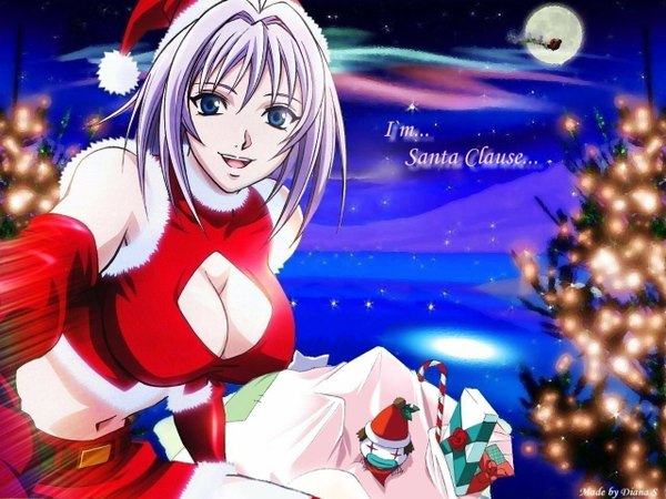 Anime picture 1280x960 with tenjou tenge natsume maya light erotic christmas santa claus hat santa claus costume