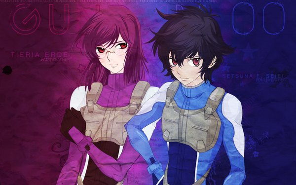 Anime picture 1920x1200 with mobile suit gundam mobile suit gundam 00 sunrise (studio) tieria erde setsuna f seiei highres wide image boy