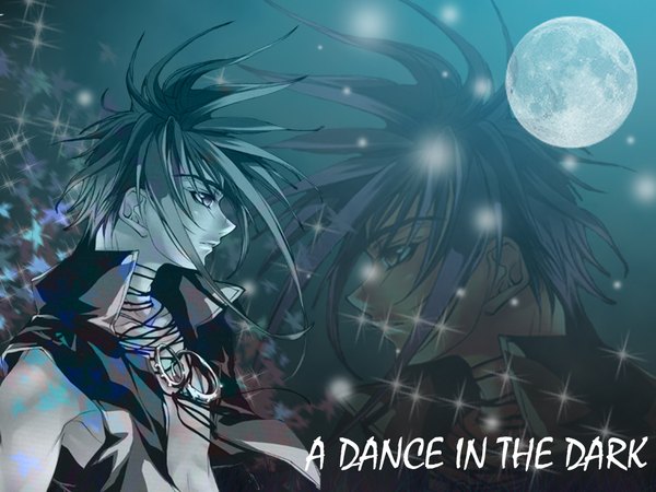 Anime picture 1024x768 with d.n.angel xebec dark mousy sugisaki yukiru single long hair looking away upper body profile sparkle third-party edit zoom layer spiked hair boy moon full moon