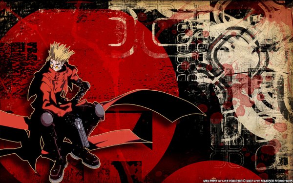 Anime picture 1440x900 with trigun vash the stampede wide image pistol