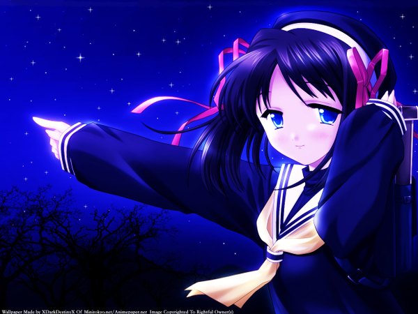 Anime picture 1280x960 with blush pointing girl pizzicatopolka pizzicato polka
