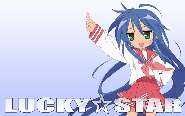 Anime picture 1920x1200 with lucky star kyoto animation izumi konata highres wide image girl serafuku