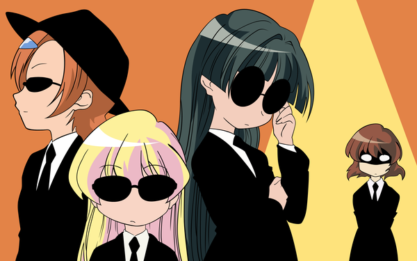 Anime picture 1920x1200 with pani poni dash! rebecca miyamoto ichijou uehara miyako tachibana rei highres wide image sunglasses