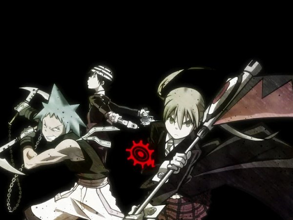 Anime picture 1024x768 with soul eater studio bones maka albarn death the kid black star multicolored hair two-tone hair streaked hair tagme