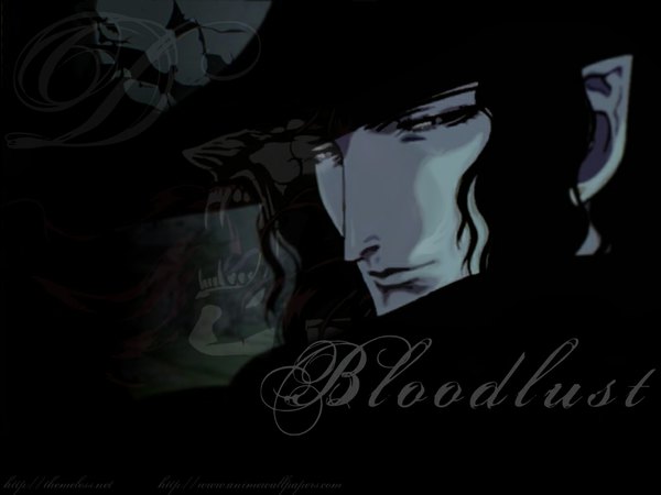 Anime picture 1024x768 with vampire hunter d d (vampire hunter d) single looking at viewer upper body inscription monochrome portrait dark background close-up boy