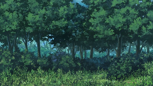 Anime picture 1280x720 with hyakka ryouran elixir senomoto hisashi wide image game cg landscape nature plant (plants) tree (trees) grass forest