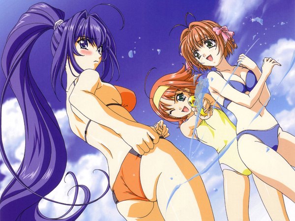 Anime picture 1600x1200 with kimi ga nozomu eien suzumiya haruka hayase mitsuki suzumiya akane light erotic swimsuit