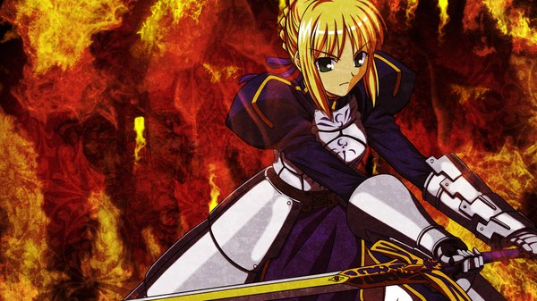 Anime picture 1920x1080 with fate (series) fate/stay night studio deen type-moon artoria pendragon (all) saber highres wide image