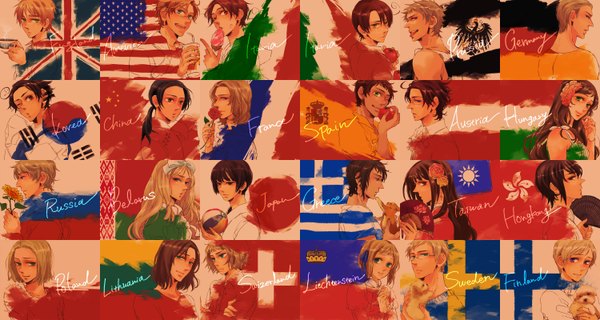 Anime picture 3000x1600 with axis powers hetalia studio deen united kingdom (hetalia) japan (hetalia) america (hetalia) russia (hetalia) prussia (hetalia) china (hetalia) germany (hetalia) north italy (hetalia) france (hetalia) spain (hetalia) belarus (hetalia) taiwan (hetalia) austria (hetalia) hungary (hetalia) south italy (hetalia) hong kong (hetalia) liechtenstein (hetalia) sweden (hetalia)