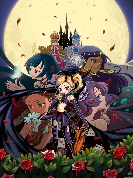 Anime picture 1500x2001 with a witch's tale liddell (a witch's tale) loue (a witch's tale) princess aquell (a witch's tale) princess dorothy (a witch's tale) princess gretel (a witch's tale) princess hansel (a witch's tale) princess kaguya (a witch's tale) princess lyra (a witch's tale) tagme (artist) long hair tall image short hair blue eyes blonde hair red eyes brown hair purple eyes twintails bare shoulders
