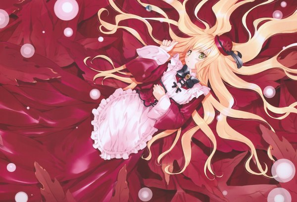 Anime picture 6976x4764 with ueda ryou highres red background lolita fashion tagme