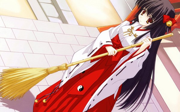 Anime picture 1920x1200 with ohimesama navigation kaguyama hime nanao naru highres wide image japanese clothes miko