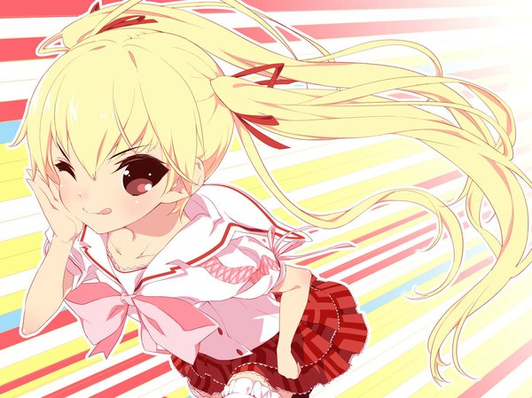 Anime picture 1143x857 with ookami-san to shichinin no nakama-tachi j.c. staff usami mimi blonde hair brown eyes