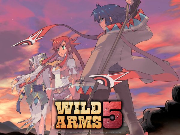 Anime picture 1024x768 with wild arms wild arms 5 official art wallpaper avril vent fleur dean stark rebecca streisand