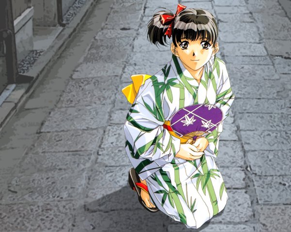 Anime picture 1280x1024 with horibe hiderou japanese clothes yukata tagme