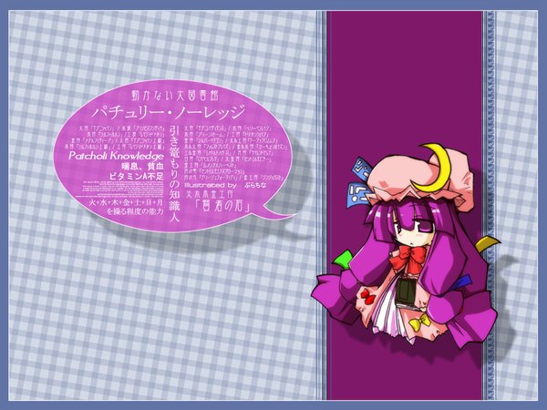 Anime picture 1024x768 with touhou patchouli knowledge wallpaper chibi girl