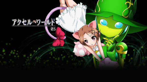 Anime picture 1920x1080 with accel world sunrise (studio) arita haruyuki kurashima chiyuri lime bell looking at viewer blush highres short hair brown hair wide image brown eyes animal ears tail animal tail cat ears cat tail wallpaper tail ribbon logo