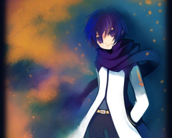 Anime picture 1280x1024 with vocaloid kaito (vocaloid) puti devil tagme