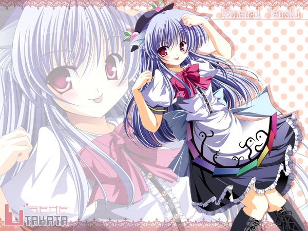 Anime picture 1600x1200 with touhou hinanawi tenshi zoom layer girl tagme