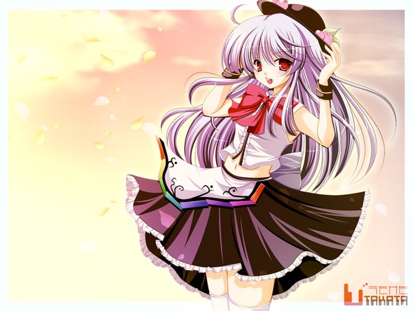Anime picture 1600x1200 with touhou hinanawi tenshi hiyori-o highres zettai ryouiki girl thighhighs