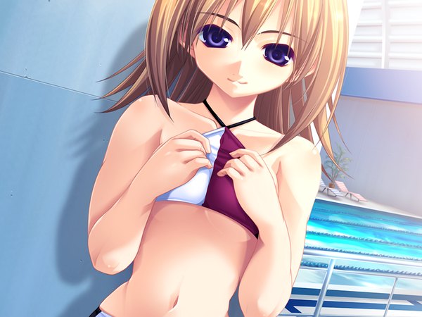 Anime picture 1200x900 with aneimo blue eyes game cg girl swimsuit