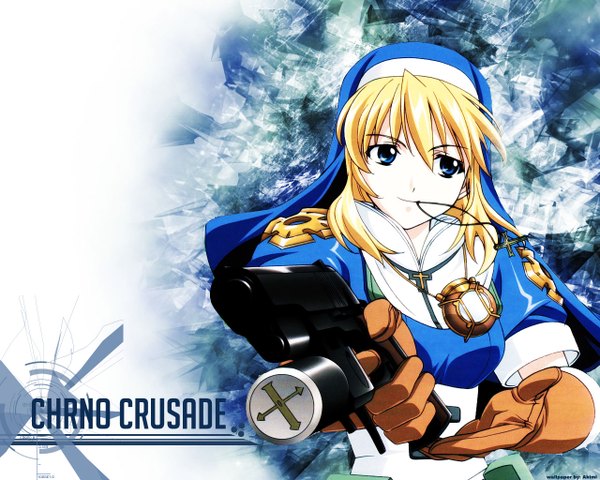 Anime picture 1280x1024 with chrono crusade gonzo rosette christopher nun gun