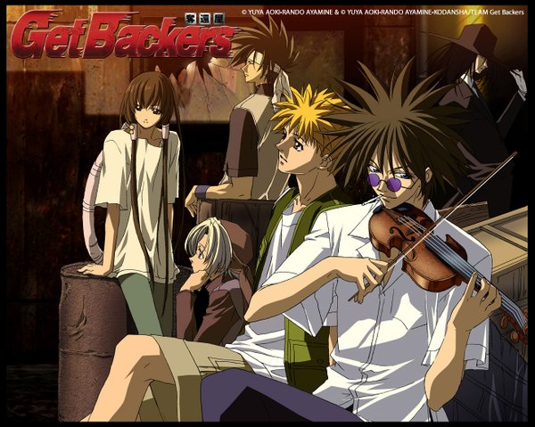 Anime picture 1313x1050 with getbackers studio deen fuuchouin kazuki ban mido otoko no ko violin bow (instrument)