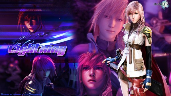 Anime picture 1920x1080 with final fantasy final fantasy xiii square enix lightning farron highres wide image realistic weapon