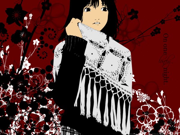 Anime picture 1600x1200 with air gear toei animation short hair open mouth black hair looking away black eyes inscription red background girl flower (flowers)