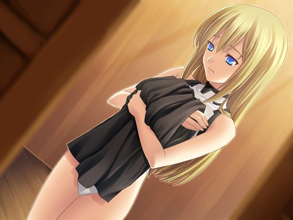 Anime picture 1200x900 with kakuu shoujo sister arishira tagme (artist) blue eyes light erotic blonde hair game cg girl