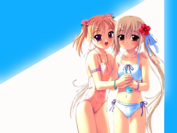 Anime picture 1024x768 with skin tight swimsuit bikini tagme
