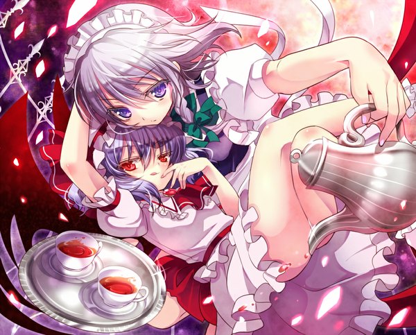 Anime picture 1053x849 with touhou remilia scarlet izayoi sakuya girl tagme