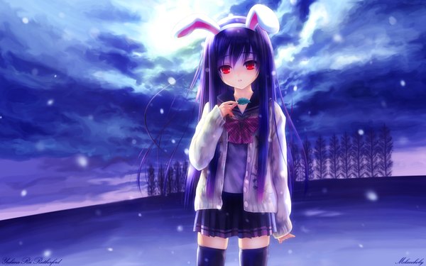 Anime picture 1920x1200 with touhou reisen udongein inaba goto p highres wide image bunny ears bunny girl girl