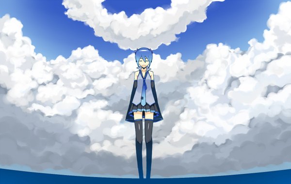 Anime picture 1500x950 with vocaloid hatsune miku sky girl tagme