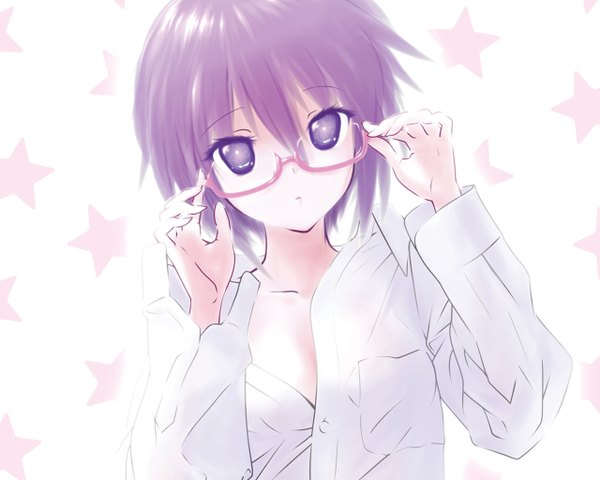 Anime picture 1280x1024 with suzumiya haruhi no yuutsu kyoto animation nagato yuki light erotic white background girl