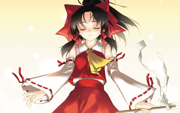 Anime picture 1680x1050 with touhou hakurei reimu wide image girl skirt skirt set