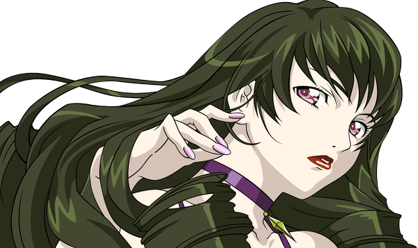 Anime picture 12978x7733 with simoun dominura single long hair highres wide image green hair transparent background vector incredibly absurdres rendered girl choker