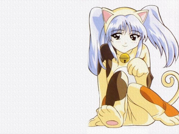 Anime picture 1280x960 with martian successor nadesico xebec hoshino ruri gotoh keiji white background animal ears cat girl girl