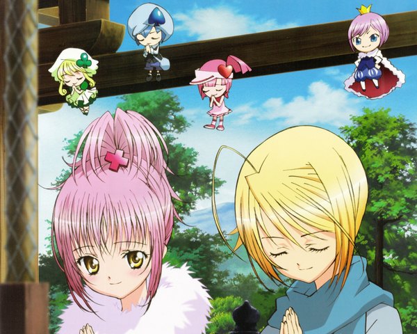 Anime picture 1950x1560 with shugo chara! hinamori amu ran (shugo chara!) suu (shugo chara!) miki (shugo chara!) hotori tadase kusu kusu (shugo chara!) highres chibi