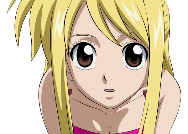Anime picture 4196x2999 with fairy tail lucy heartfilia zagtul single long hair highres open mouth blonde hair white background brown eyes absurdres portrait face vector girl earrings