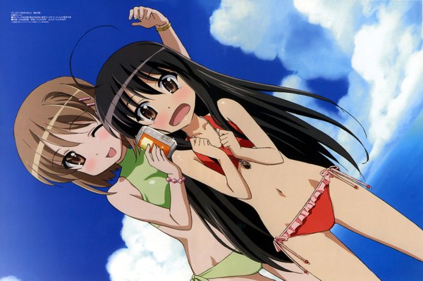 Anime picture 3000x1995 with shakugan no shana j.c. staff megami magazine shana yoshida kazumi highres official art loli swimsuit