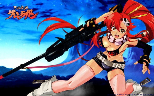 Anime picture 1680x1050 with tengen toppa gurren lagann gainax yoko littner light erotic wide image