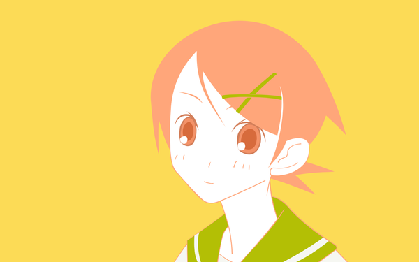 Anime picture 1600x1000 with sayonara zetsubou sensei shaft (studio) fuura kafuka wide image yellow background